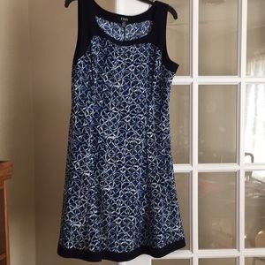 sleeveless navy blues dress from Dress Barn